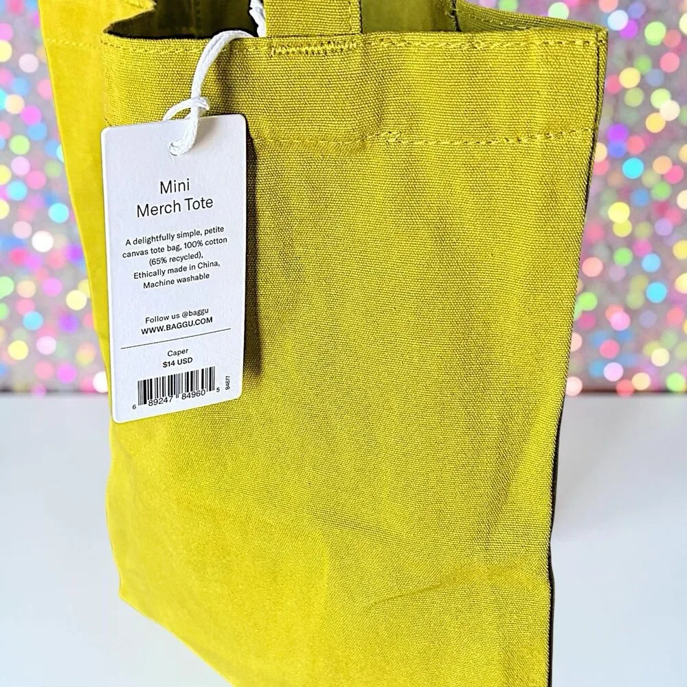 BAGGU Mini Merch Tote Bag In Caper Green New With Tags
